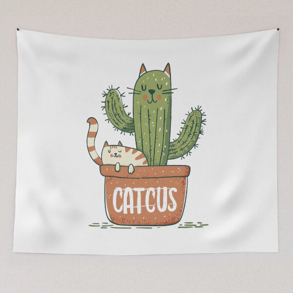 Item preview, Catcus - Whimsical Kitty Plant Fusion designed and sold by RuyaFab.