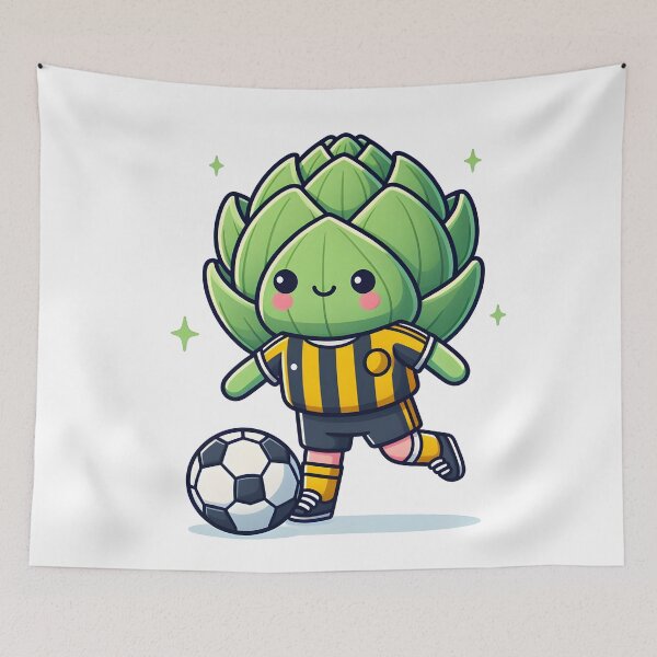 Item preview, Kawaii Artichoke With Soccer Jersey designed and sold by CanvasCutie.
