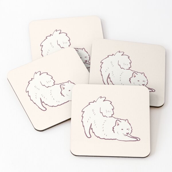 Item preview, Japanese spitz dog stretching  designed and sold by Mayarart.