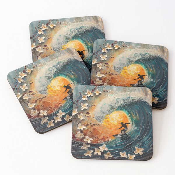 Item preview, Flowers Surfers Waves Sea designed and sold by FlowersColorful.