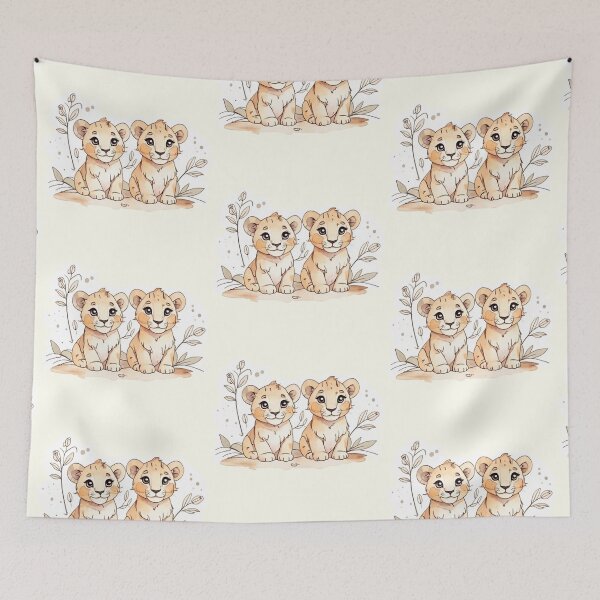 Item preview, Two lion cubs designed and sold by Flowersonstuff.