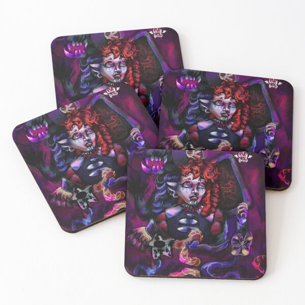 Item preview, Pintura gótica lowbrow surrealista de mujer gótica vampírica designed and sold by vampy-graveyard.