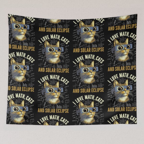 Item preview, I Love Math, Cats, Solar Eclipse Mathematics Pi Day Science designed and sold by GravitiTees.