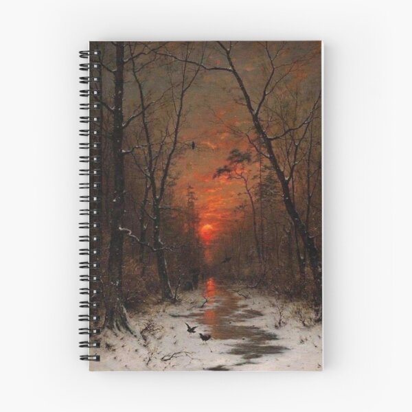 Item preview, Sunset over the Winter Forest by German painter Heinrich Gogarten designed and sold by Arwen-Art.