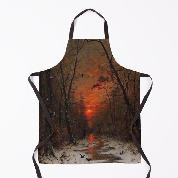 Item preview, Sunset over the Winter Forest by German painter Heinrich Gogarten designed and sold by Arwen-Art.