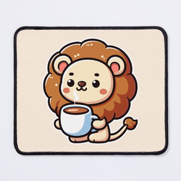 Item preview, Kawaii Cute Lion Drinking Coffee 1 | Pet and Animals for Men and Women t-shirt designed and sold by panchiTWO.