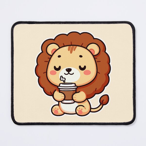 Item preview, Kawaii Cute Lion Drinking Coffee 2 | Pet and Animals for Men and Women t-shirt designed and sold by panchiTWO.