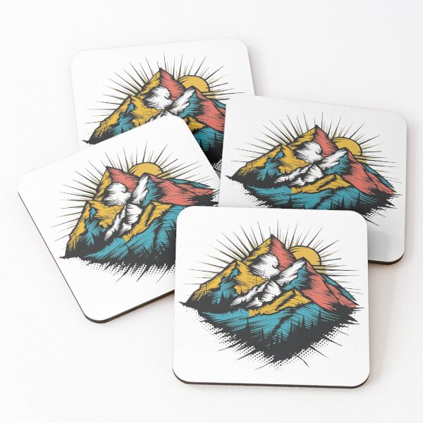 Item preview, Mountains Sunset Sticker designed and sold by NicolasGlowArt.