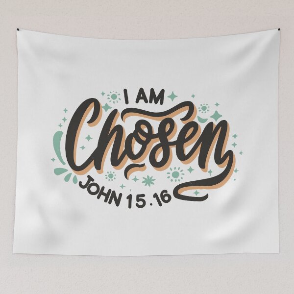 Item preview, Christian Typography: I am Chosen - John 15:16 Verse Design designed and sold by HahaHandlesHub.
