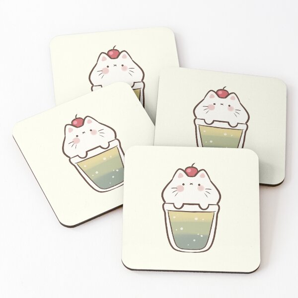 Item preview, Green milkshake cat designed and sold by Mayarart.