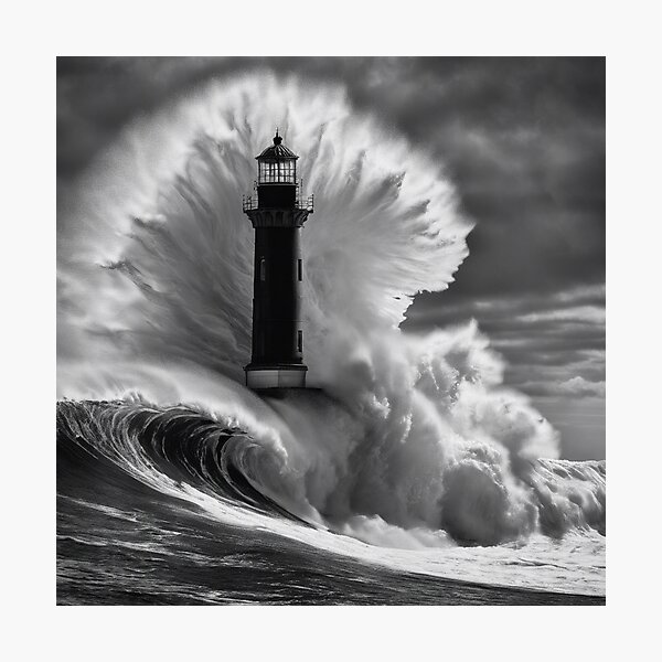 Item preview, Lighthouse in the middle of a storm designed and sold by ultimapp.