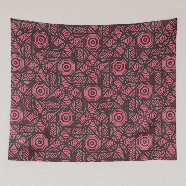 Item preview, Maroon Floral Fusion: Vibrant Pink Leaf Pattern & Romantic Artistry designed and sold by Nimira.