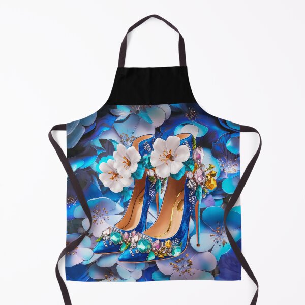 Item preview, Blue-White Floral Stiletto Heels designed and sold by EmeraldeaArt.
