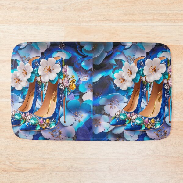 Item preview, Blue-White Floral Stiletto Heels designed and sold by EmeraldeaArt.