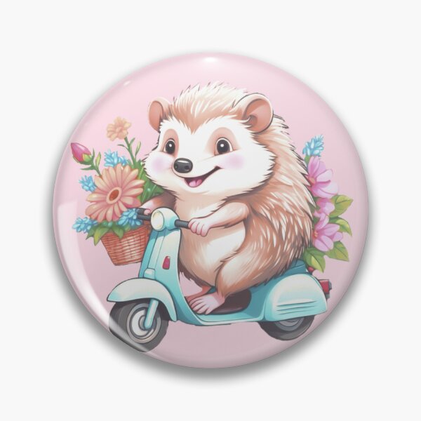 Item preview, Hedgehog on a scooter designed and sold by Flowersonstuff.