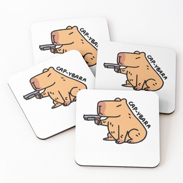 Item preview, Bust a Cap-ybara Capybara Gun Vinyl Sticker | Original Creator | Water Resistant Sticker for Laptops, Water Bottles, and Notebooks designed and sold by Walmarval ⭐⭐⭐⭐⭐.