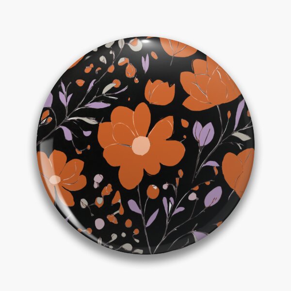 Item preview, Rust coloured  flowers on black  designed and sold by Flowersonstuff.