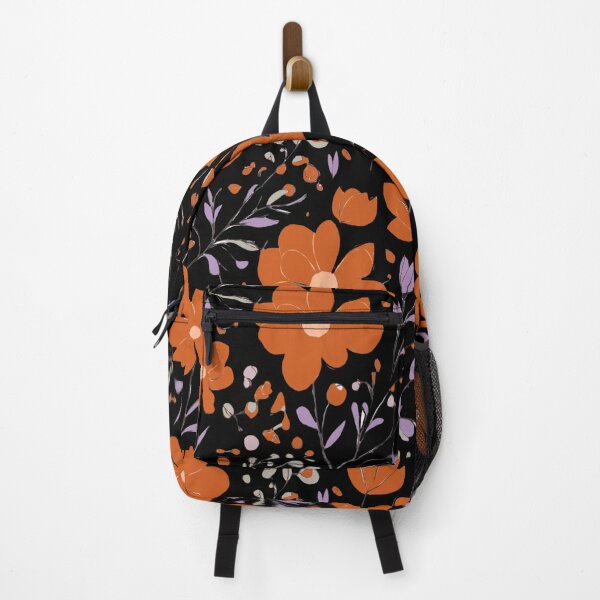 Item preview, Rust coloured  flowers on black  designed and sold by Flowersonstuff.