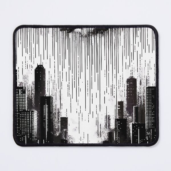 Item preview, Abstract Art Monochromatic City in Rain Drops Pattern designed and sold by TomFrontierArt.
