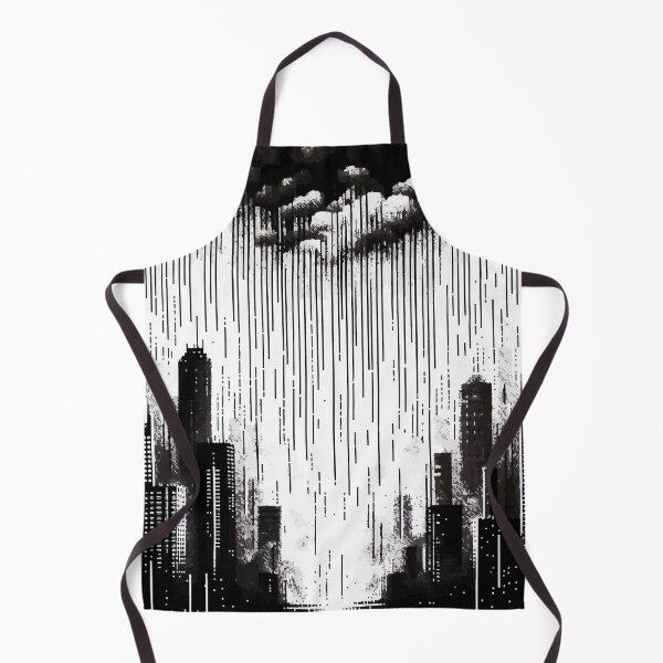 Item preview, Abstract Art Monochromatic City in Rain Drops Pattern designed and sold by TomFrontierArt.