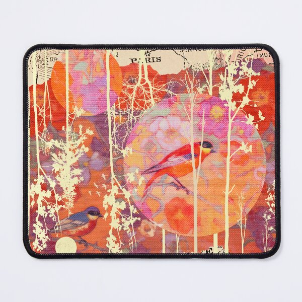 Item preview, GreenGreen Baunnie Frenchaesthetic Collage 01 vintagemap orangepink birdsandflowers designed and sold by baunnie.