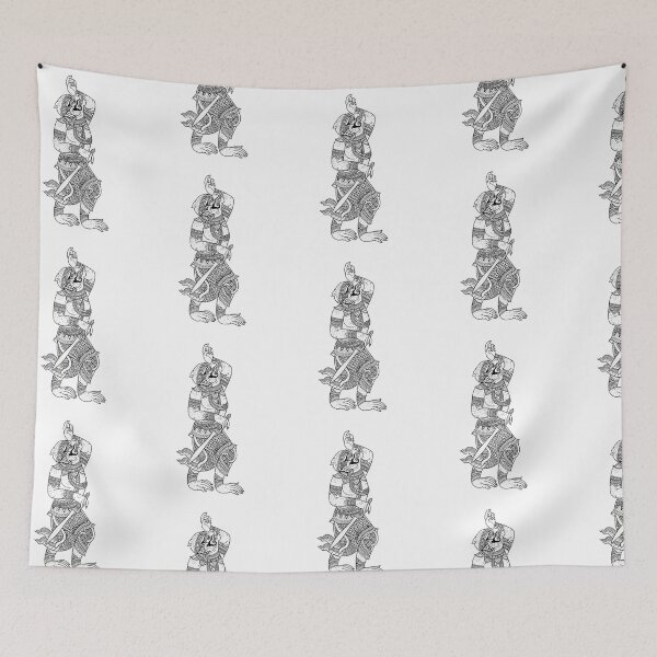 Item preview, mokey look up of Lai Thai thai ancient art drawing mural painting designed and sold by Bspaces.