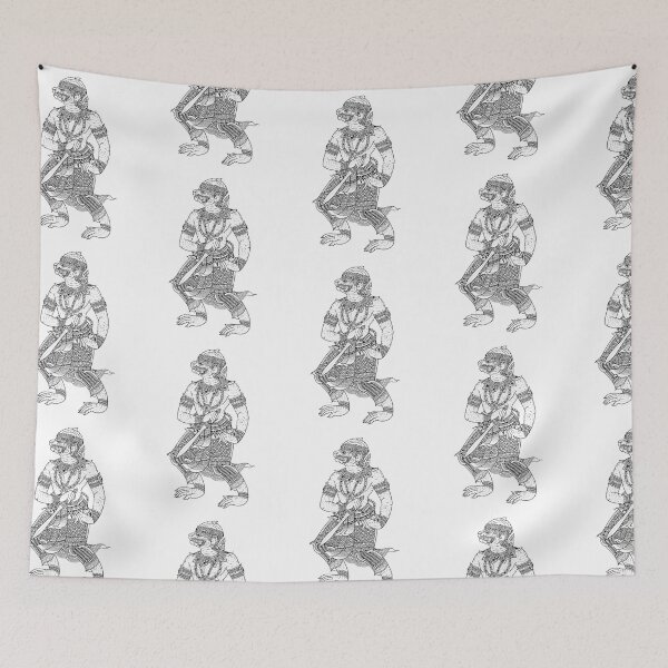 Item preview, The moody mokey of Lai Thai thai ancient art drawing mural painting designed and sold by Bspaces.