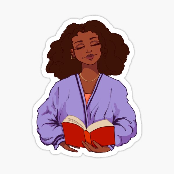 Item preview, Black girl with afro reading designed and sold by gi-gianna.