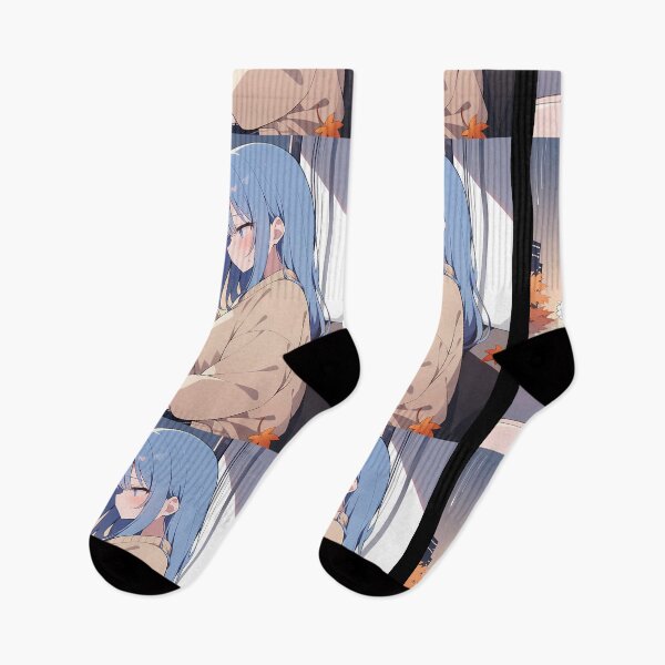 Item preview, Blue-Haired Anime Girl Enjoying Coffee designed and sold by PixiAnime.