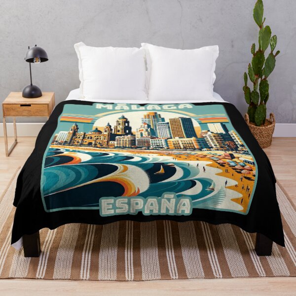 Item preview, Vintage retro Málaga España spain Landmarks Skyline. designed and sold by Unitepeople.