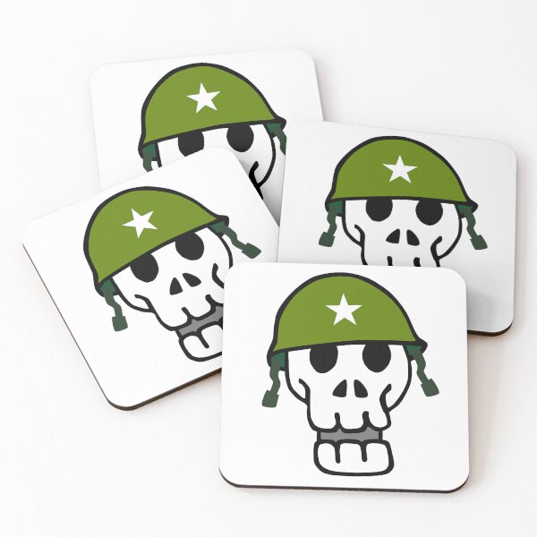 Item preview, Sergeant Skull: Digital Cartoon Drawing with Green Military Helmet designed and sold by RiciPaneto.