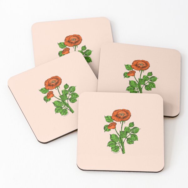 Item preview, Orange Rosette Rose Bloom Single 1-7 Petals Almost Flat designed and sold by Rachael Taylor.