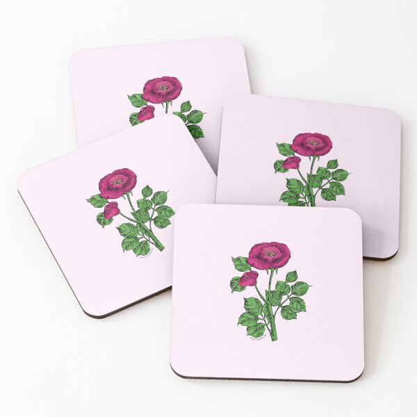 Item preview, Deep Pink Rosette Rose Bloom Single 1-7 Petals Almost Flat designed and sold by Rachael Taylor.