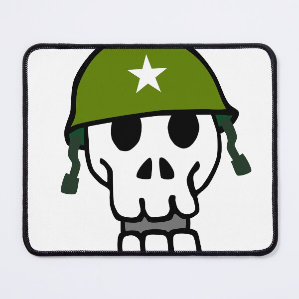 Item preview, Sergeant Skull: Digital Cartoon Drawing with Green Military Helmet designed and sold by RiciPaneto.