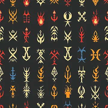 Artwork thumbnail, Arcane Runes Textile Pattern by palmyst
