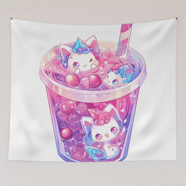 Item preview, Mochi Mermaid Cats Galaxy Bubble Tea  designed and sold by FigmaCreations.