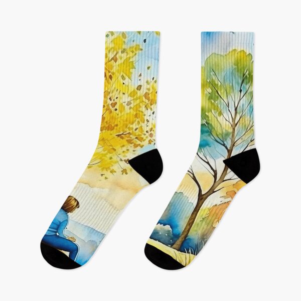 Item preview, Beautiful Autumn Evening Watercolor Art designed and sold by Odetee.