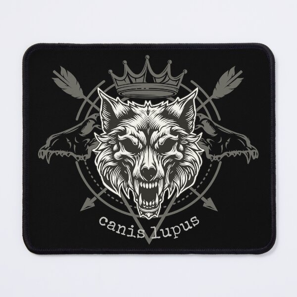Item preview, Wolf king skull with crown designed and sold by MonochromeEcho.