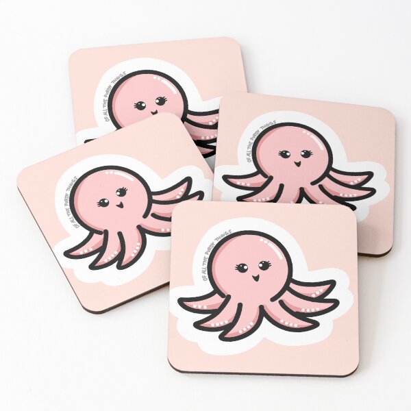 Item preview, Cute pink squid octopus sticker design designed and sold by PurdyThings.