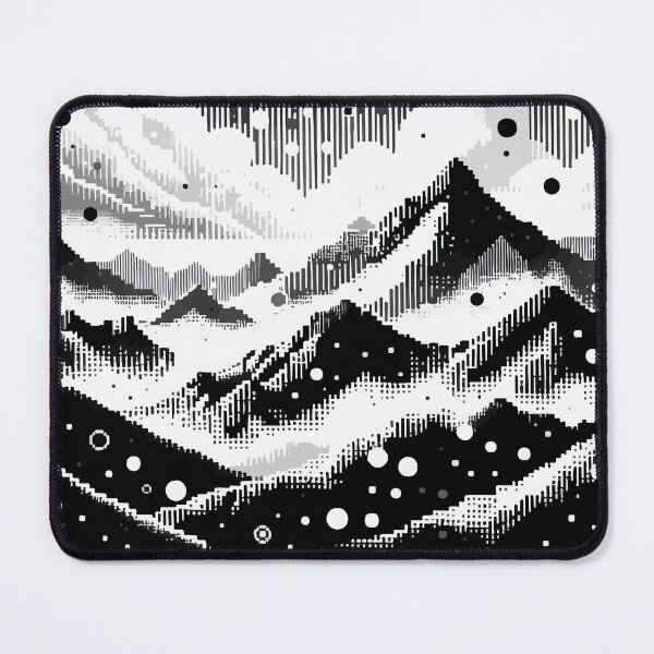 Item preview, Abstract Art Monochromatic Mountains in Rain Drops Pattern designed and sold by TomFrontierArt.