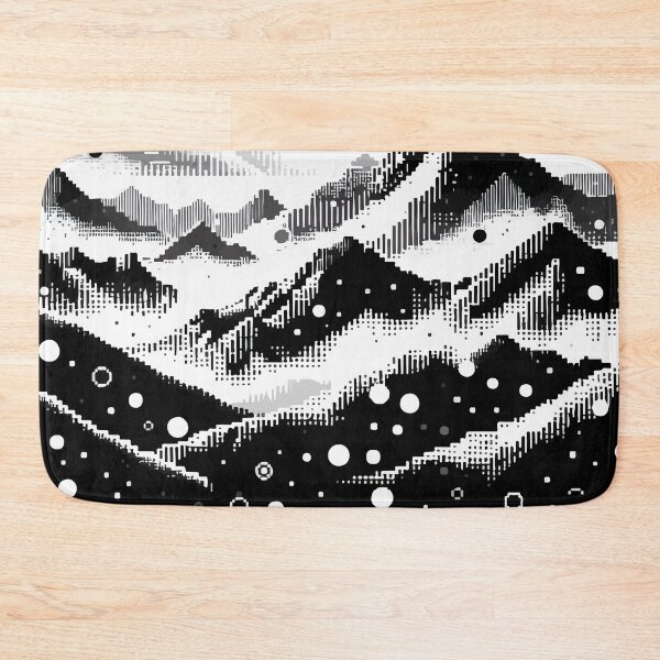 Item preview, Abstract Art Monochromatic Mountains in Rain Drops Pattern designed and sold by TomFrontierArt.