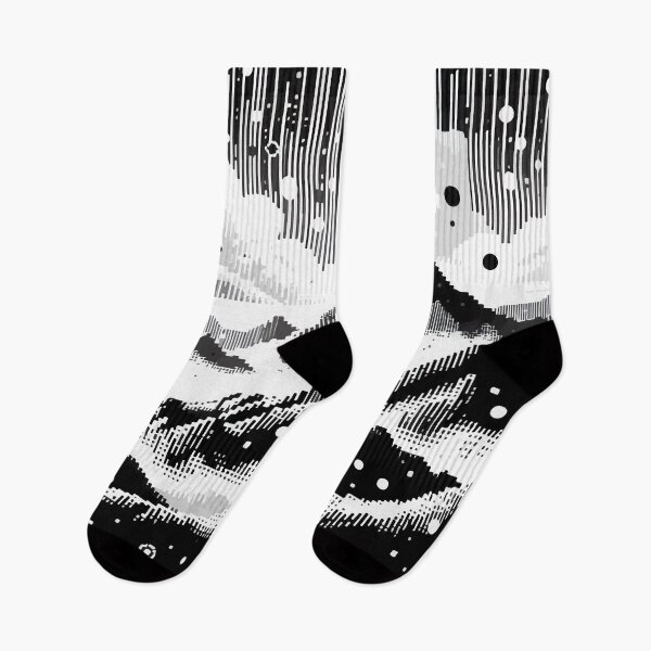 Item preview, Abstract Art Monochromatic Mountains in Rain Drops Pattern designed and sold by TomFrontierArt.
