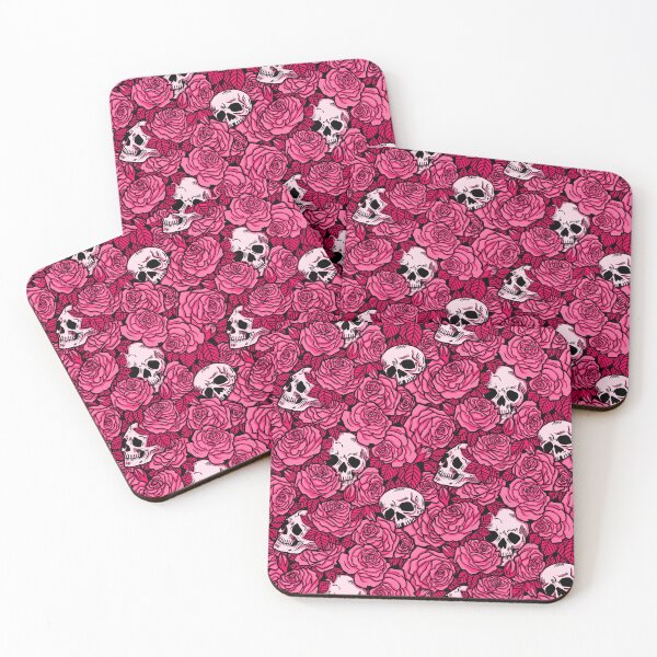 Aperçu de l'œuvre Motif Crânes et Roses - Rose créée et vendue par Studio-Ithelda.