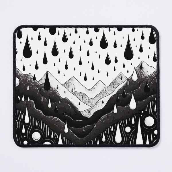 Item preview, Abstract Monochromatic Mountains in Rain Drops Pattern designed and sold by TomFrontierArt.