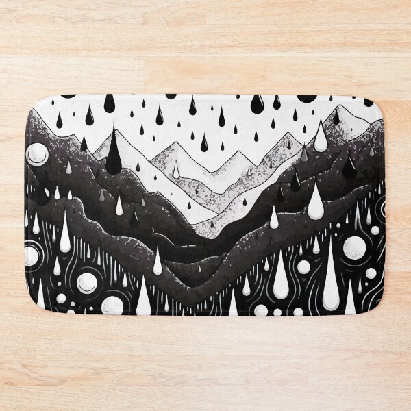 Item preview, Abstract Monochromatic Mountains in Rain Drops Pattern designed and sold by TomFrontierArt.