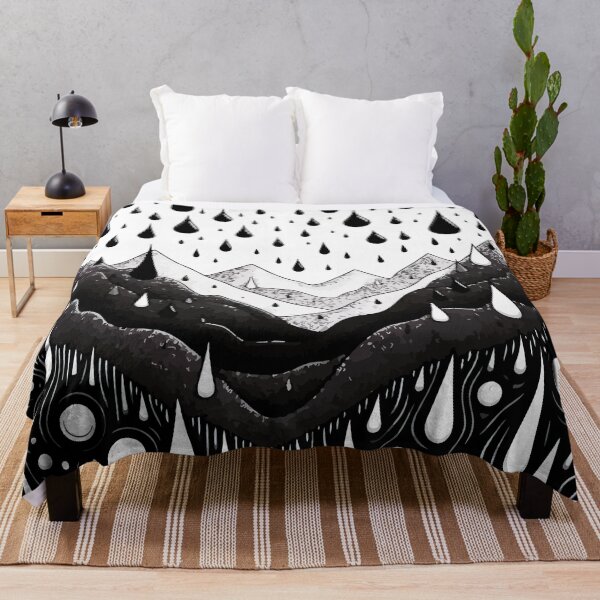 Item preview, Abstract Monochromatic Mountains in Rain Drops Pattern designed and sold by TomFrontierArt.