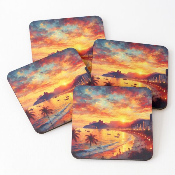 Artikelvorschau, Sonnenuntergangsmalerei am Strand von Ipanema entworfen und verkauft von Israelbeck7.