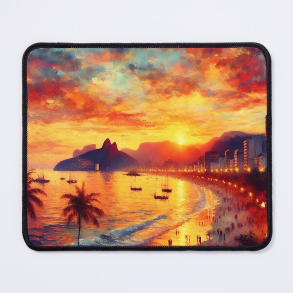Item preview, Sunset Painting on Ipanema Beach designed and sold by Israelbeck7.