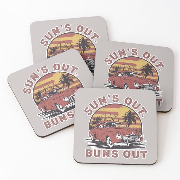 Item preview, Sun's Out, Buns Out: Cruising into Spring Break in a Classic Red Car designed and sold by SplashTastic.