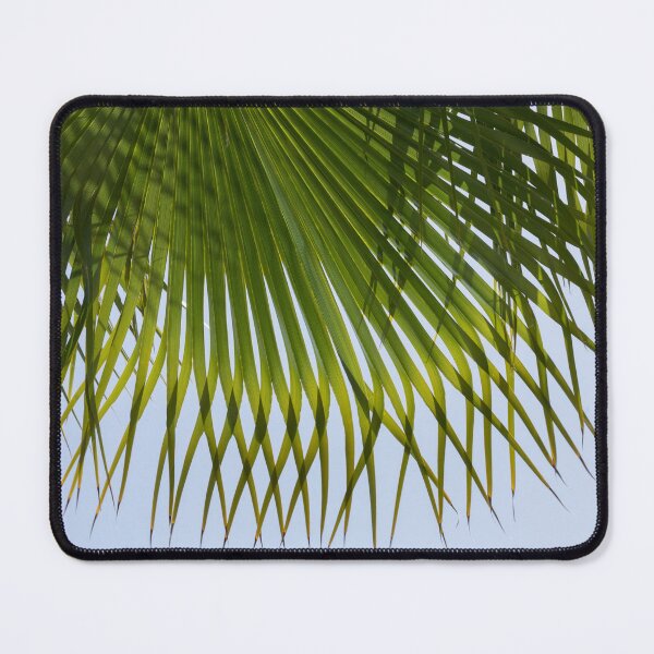 Item preview, Green palm leaf and blue sky on the beach designed and sold by Adriana Mueller.